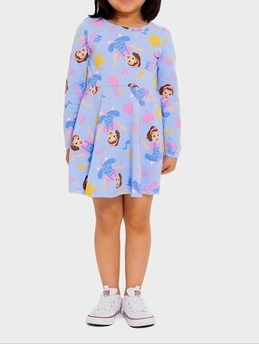 New Netflix Ms. Rachel Toddler Girls Print Dress with Long Sleeves Size 4t Or 5t